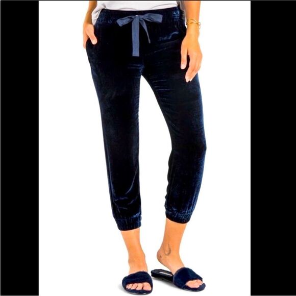 Bella Dahl Velvet Joggers - NAVY - Picture 2 of 4
